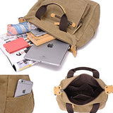 Gashen Canvas Handbag Casual Messenger Bag Shoulder Bag Travel Organizer Bag Multi-pocket Purse for