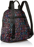 Calvin Klein Belfast Nylon Key Item Zip Around Backpack, Black/Multi