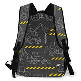 Casual Backpack,Heavy Construction Machines Heavy Constr,Business Daypack Schoolbag For Men Women Teen