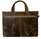 Devil Hunter 16 Inch Retro Buffalo Hunter Leather Laptop Messenger Bag Office Briefcase leather bag