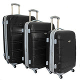 Gren Travel American Green Black Travel 3-Piece Lightweight Expandable Hardside Spinner Luggage Set