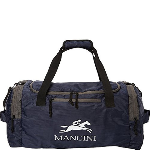 Mancini Leather Goods Travel Packable Duffle Bag (Navy Blue)