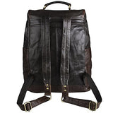 Genuine Leather Laptop Backpack Travel Rucksack Daypack Luggage For Men Women Dark Gray