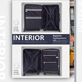 COOLIFE Luggage Suitcase Piece Set Carry On ABS+PC Spinner Trolley with Laptop pocket (Night navy, 20in(carry on))