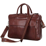 Men's Laptop Bag, Berchirly 15-inch Retro Leather Briefcase Lawyer Office Handbag Computer Shoulder