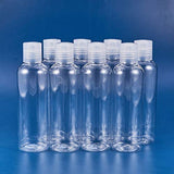 BENECREAT 8 Pack 6.7oz PET Plastic Bottles Clear Refillable Bottles with Press Disc Flip Cap for Shampoo, Lotions, Creams