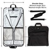 Prottoni 44-Inch Suit Carrier For Travel - Garment Suitcase With Toiletry Bag (Black + Clear Toiletry Bag, 44")