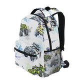 GIOVANIOR Cartoon Monster Trucks Backpack School Bag Bookbag Hiking Travel Rucksack