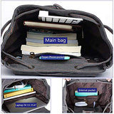 High Capacity Canvas Vintage Backpack - for School Hiking Travel 12-17" Laptop