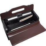Mancini Deluxe Wheeled Leather Catalog Case - Black
