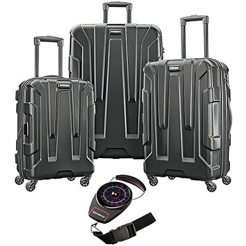 Samsonite Centric 3Pc Nested Luggage Set Black With Portable Luggage Scale