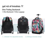 Women Trolley Backpack Computer Bag Rolling Business Bag Schoolbag Luggage