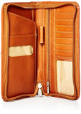 Piel Leather Executive Travel Wallet, Saddle