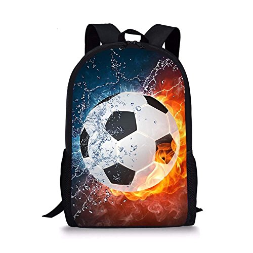 Bigcardesigns Popular Football Shoulder Bag Travel Backpack Durable School Bag for Kids