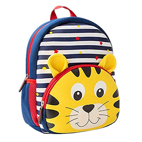 Toddler Backpack, 3D Cute Cartoon Neoprene Animal Waterproof Preschool Backpack for Boys for 1-6 Years Boys, Tiger