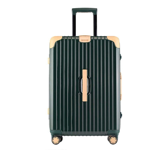 Suitcase, Aluminum Frame Trolley Case, Universal Wheel Luggage Code Suitcase High-Grade Aluminum Frame, Dark green, 24 inche