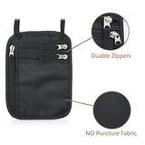 Buruis Travel Neck Wallet Passort Holder with RFID Blocking, Anti-theft Hidden Pouch for Women, Men