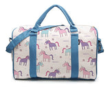 Seamless Cute Unicorn Pattern-2 Printed Canvas Duffle Luggage Travel Bag Was_42