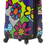 Mia Toro Flower Largo Hardside 28 Inch Spinner, Flowery