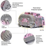 Tilami Rolling Backpack 16 Inch School College Travel Carry-on Backpack Boys Girls, Pink Butterfly Paris