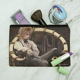 Goblin King Jareth From The Labyrinth Sitting On Throne David Bowie Makeup Cosmetic Bag Organizer