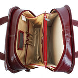 Siamod Novembre 35326 Red Leather Ladies’ Detachable-Wheeled Laptop Case