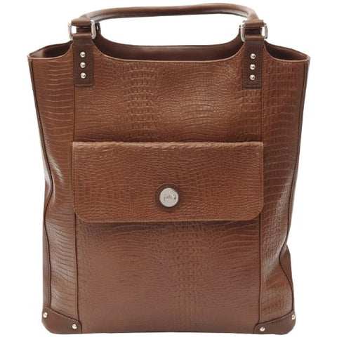 Jill.E Designs E-Go Laptop Tote - Brown Croc Leather (373588)