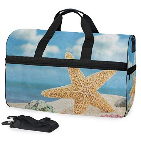 Gym Bag Sea Star Shell Beach Colorful Duffle Bag Large Sport Travel Bags for Men Women