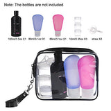 Ariza Clear Toiletry Bag Tsa Approved, Travel Accessories Toiletries Bags Carry On 3-1-1 Quart Sized Airport Airline Compliant Makeup Organizers with Zipper 3pcs/pack (Black)