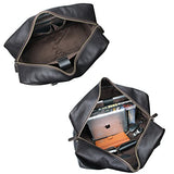 Large Mens Leather Duffel Bag, Berchirly Outdoor Travel Duffel Black