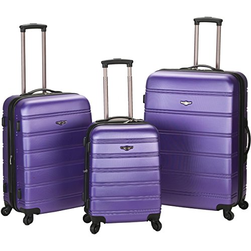 Rockland Luggage Melbourne 3 Piece Set, Purple