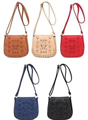 Bibitime Vintage Hollow Leaves Butterfly Messenger Bag Butterfly Crossbody Bags Butterfly