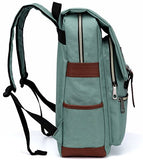 Kenox Vintage Laptop Backpack College Backpack School Bag Fits 15-Inch Laptop (Green1)