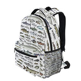 Sea Fish Pattern Daypack Backpack School College Travel Hiking Fashion Laptop Backpack for Women Men Teen Casual Schoolbags Canvas
