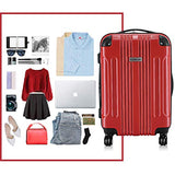 Goplus 20" ABS Carry On Luggage Expandable Hardside Travel Bag Trolley Rolling Suitcase GLOBALWAY (Red)