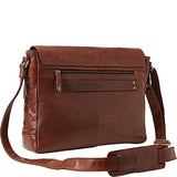 Mancini Leather Goods Messenger Bag with RFID Secure Pocket (Black)