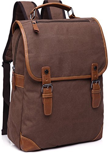 Aidonger Unisex Vintage Canvas Casual Backpack (Coffee)