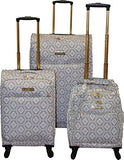 Jenni Chan Snow Flake Collection Lightweight 3-PC Spinner Luggage Set (Grey)