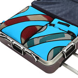 4 Set Packing Cubes,Travel Luggage Packing Organizers With Laundry Bag Blue