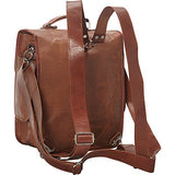 Sharo Leather Bags Long Three-In-One Backpack/Brief/Messenger (Brown)