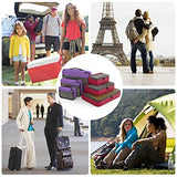 Packing Cubes Organizer Bags For Travel Accessories Packing Cube Compression 6 Set For Luggage Suitcase (Purple Red)