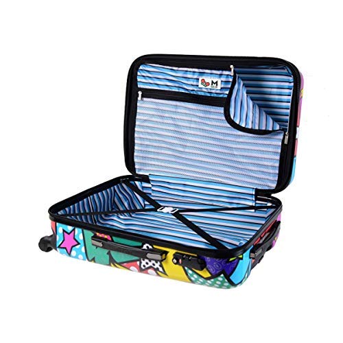 Mia Toro Italy Stars & Kisses Hard Side 24 Inch Spinner, Multi-Color