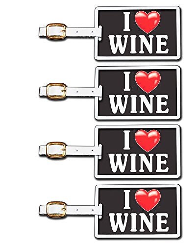 Tag Crazy I Heart Wine Two Pack, Black/White/Red, One Size