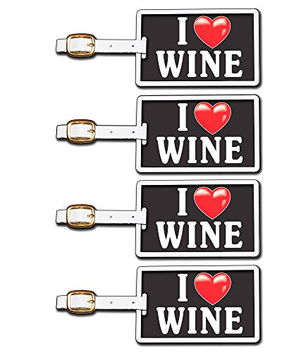 Tag Crazy I Heart Wine Two Pack, Black/White/Red, One Size