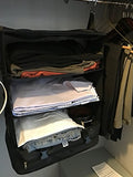 Stow-N-Go Portable Luggage System - Large - Black, Packable Hanging Travel Shelves And Packing Cube