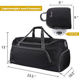 Oxa Lightweight Foldable Travel Duffel Bag With Shoes Bag, Black
