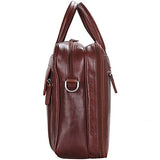 Men's Laptop Bag, Berchirly 15-inch Retro Leather Briefcase Lawyer Office Handbag Computer Shoulder