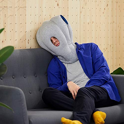  OSTRICH PILLOW MINI Travel Pillow for Airplane Head Support -  Travel Accessories for Hand and Arm Rest, Power Nap on Flight and Desk -  Sleepy Blue : Home & Kitchen