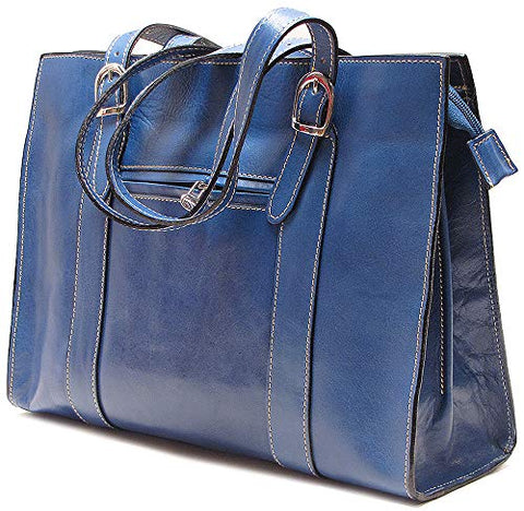 Floto Roma Leather Shoulder Bag in Blue