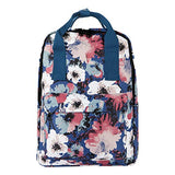 Violet Mist College Floral Backpack Bag Waterproof Laptop for Girls Adults （Blue Flower）